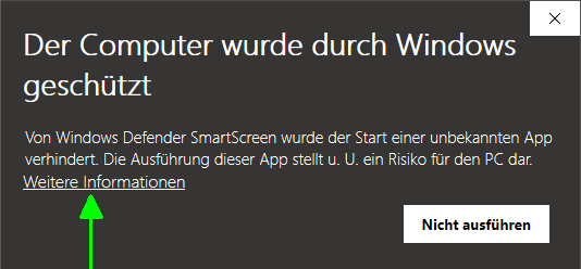 Fehlalarm: SmartScreen-Dialog 4